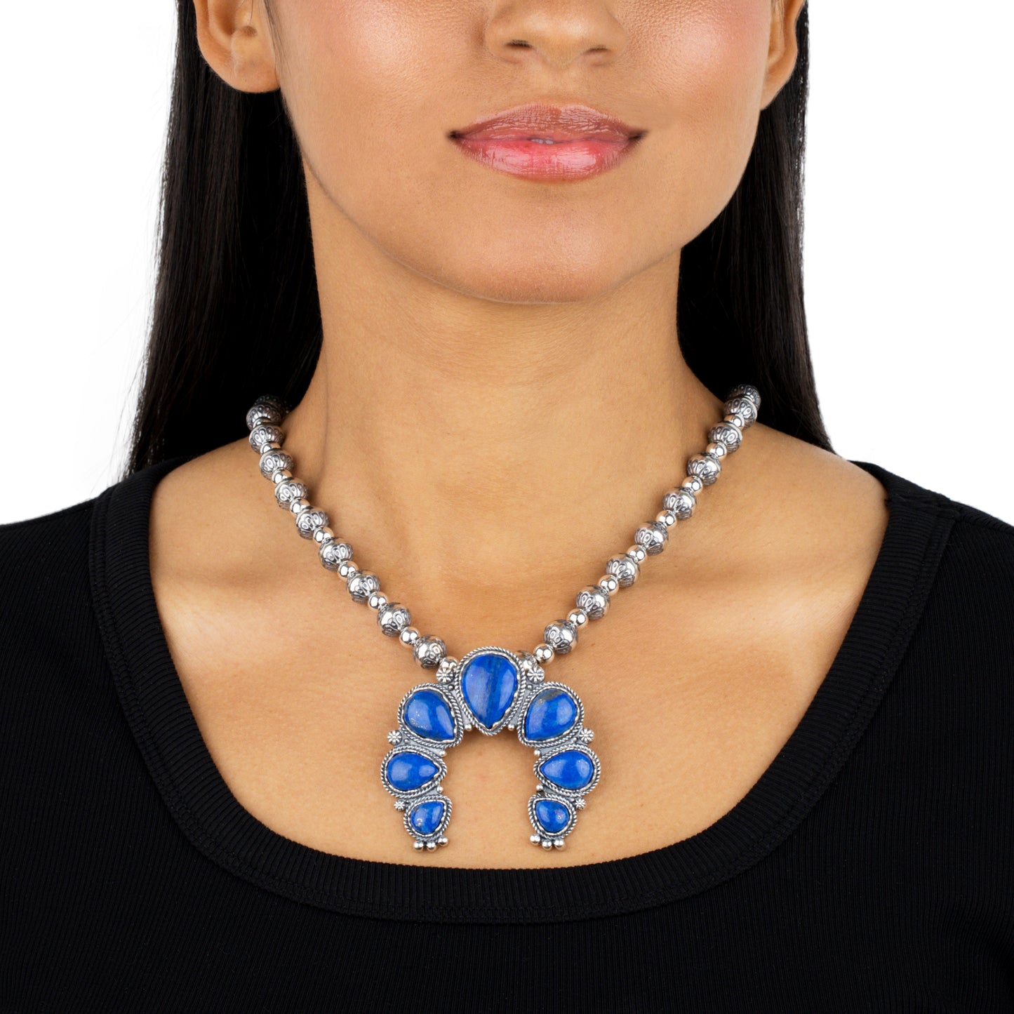 Sterling Silver Native Pearl Bead Necklace, 21 to 24 Inches