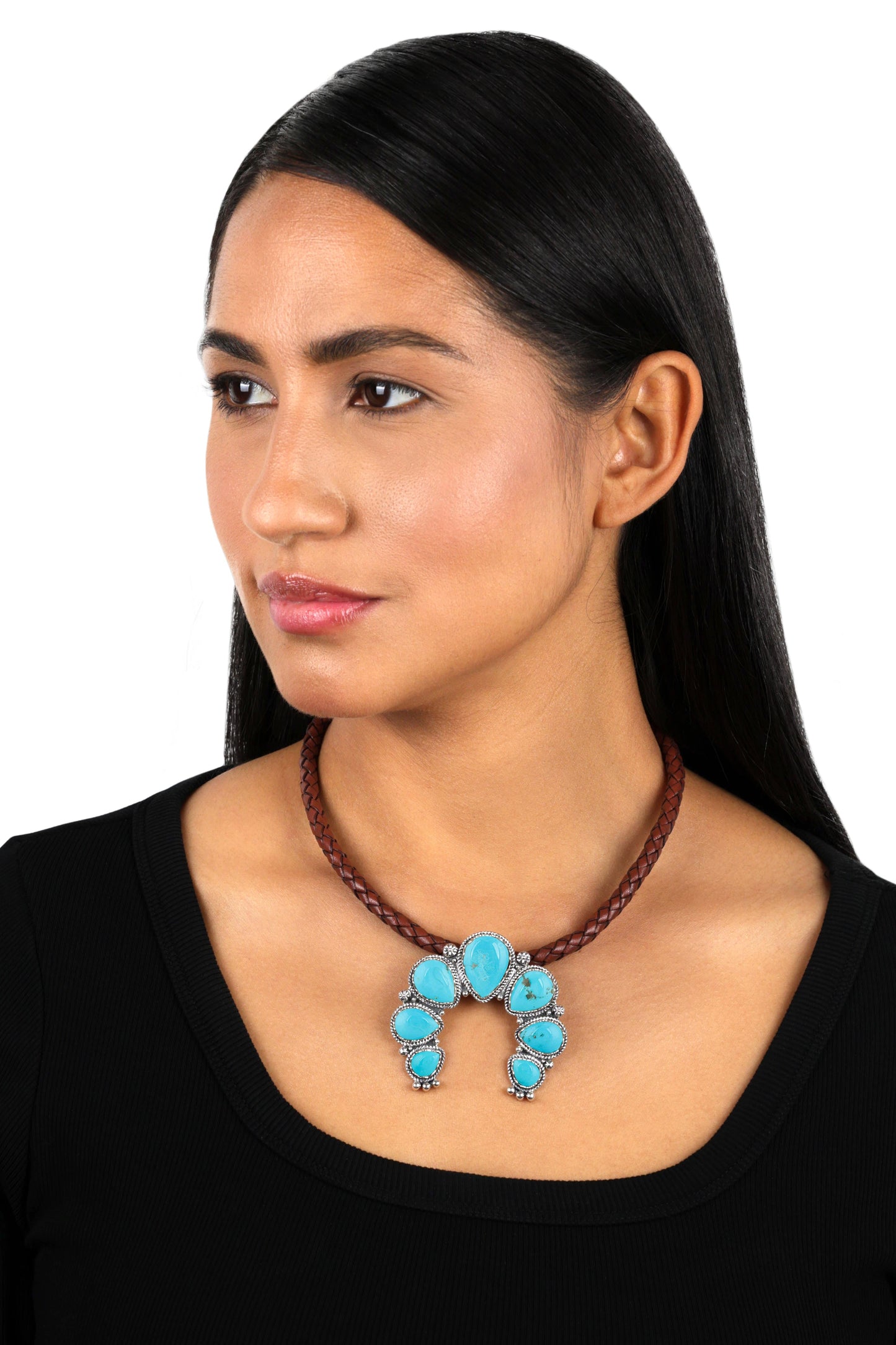 EXCLUSIVELY OURS! Sterling Silver Kingman Turquoise Large Naja Pendant Enhancer