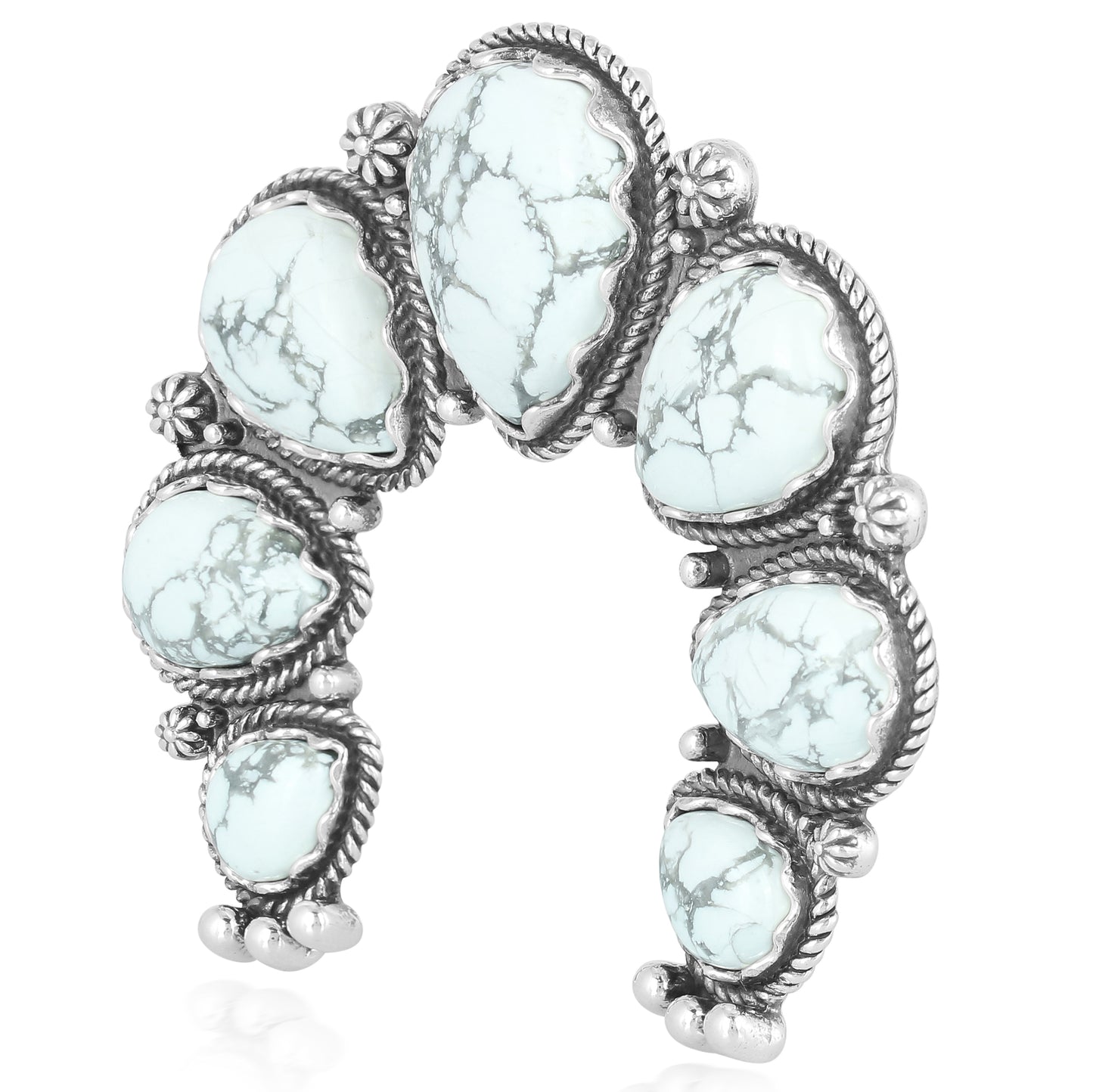 Sterling Silver White Howlite Large Naja Pendant Enhancer