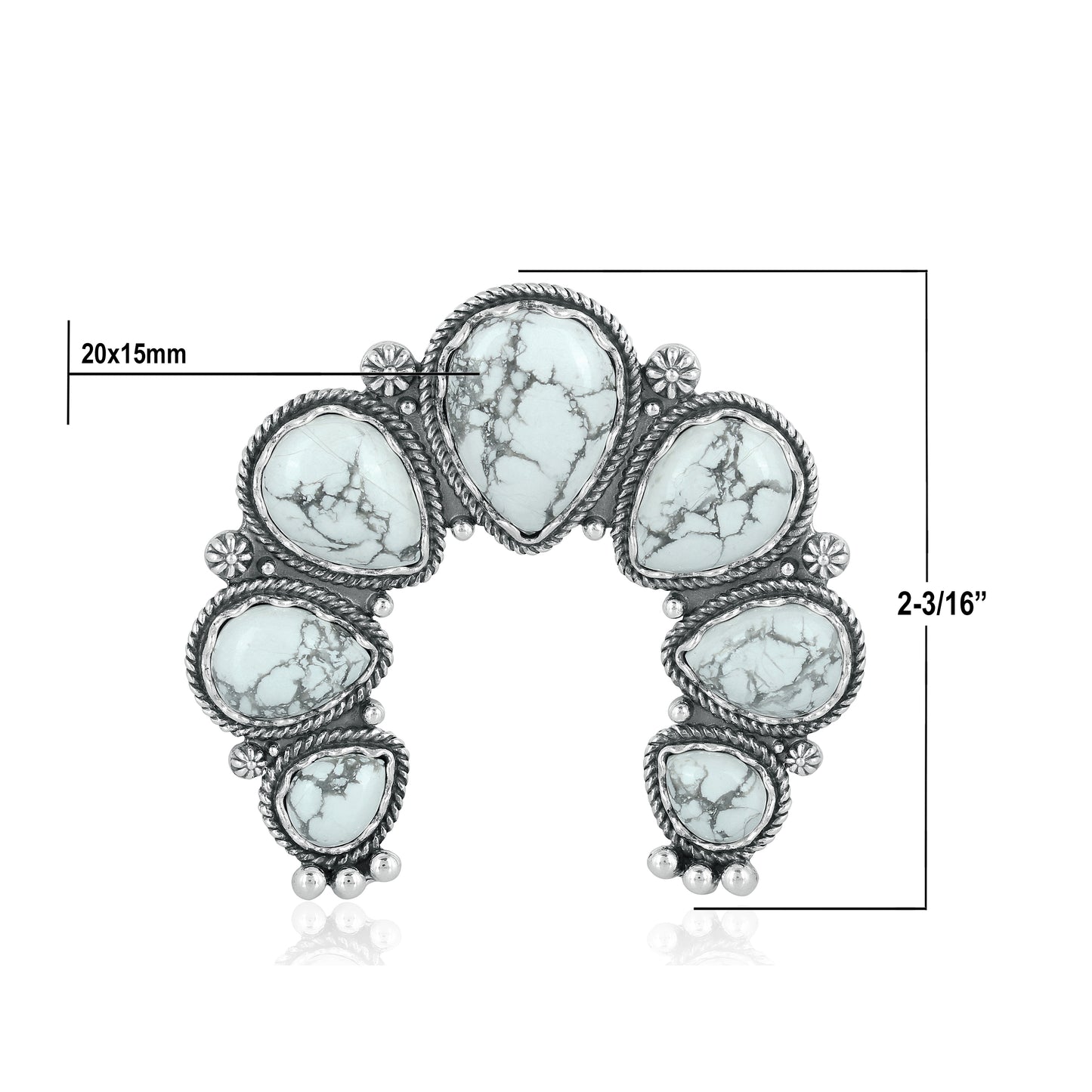 Sterling Silver White Howlite Large Naja Pendant Enhancer