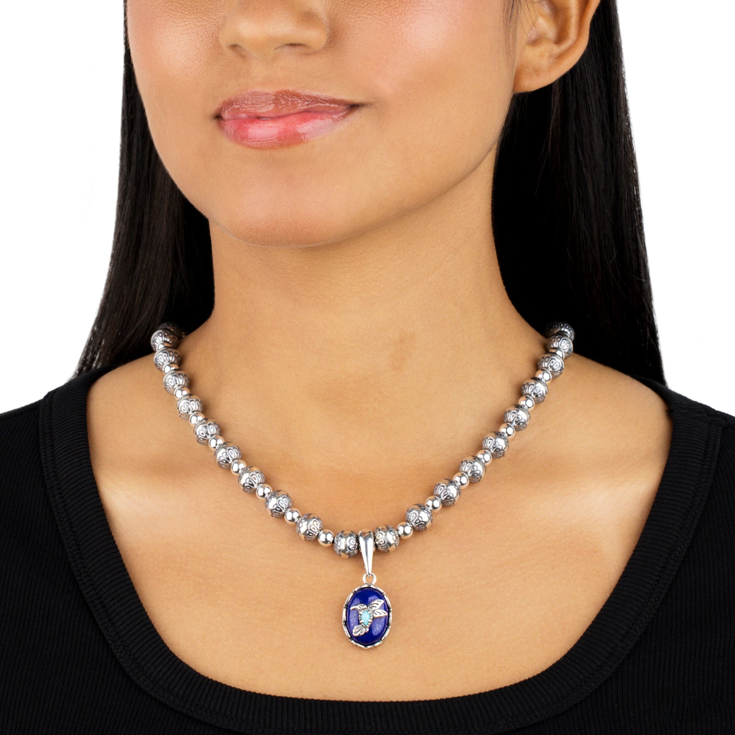 Sterling Silver Native Pearl Bead Necklace, 21 to 24 Inches