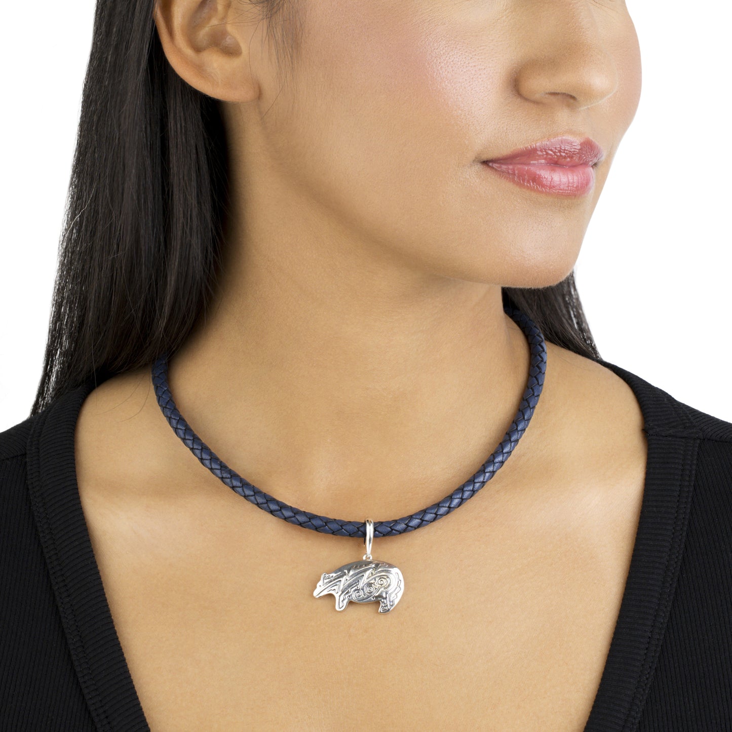 Sterling Silver Earth Spirit Bear Pendant Enhancer