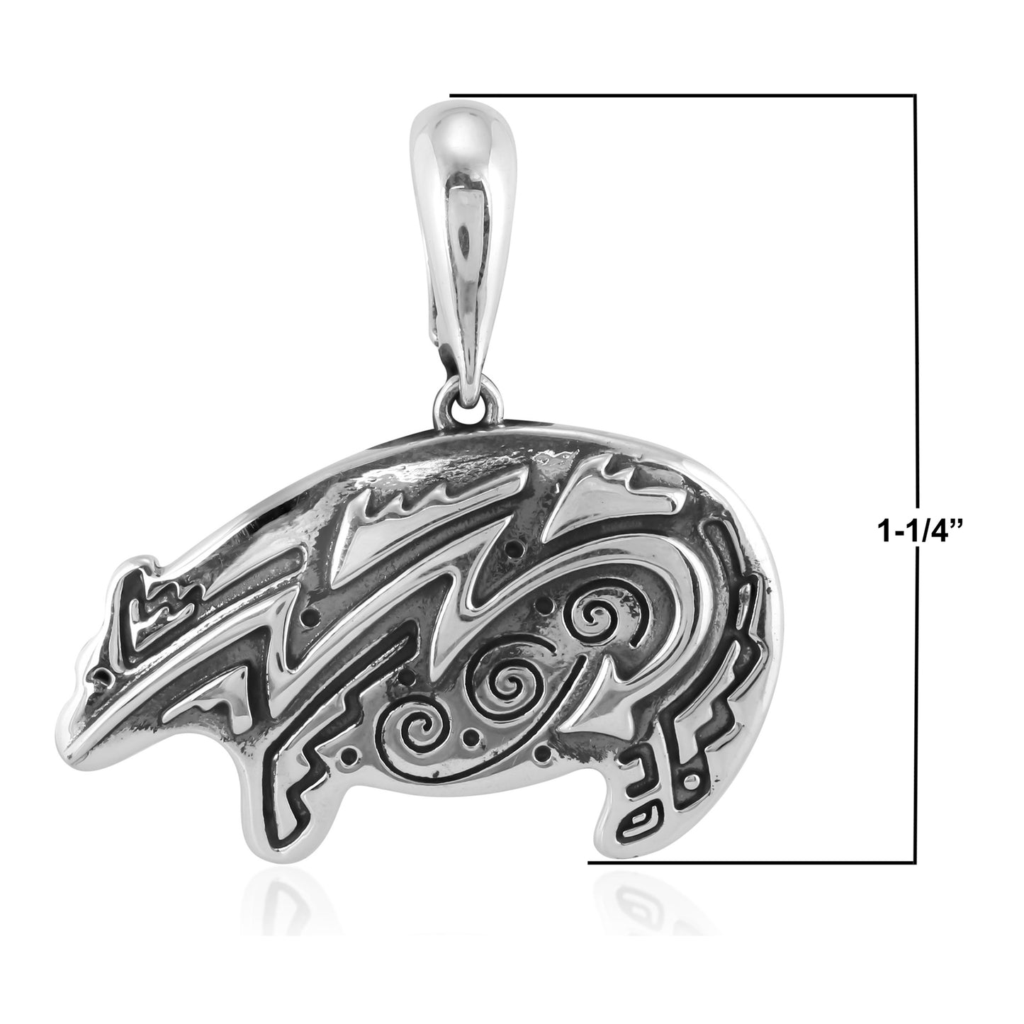 Southwestern Sterling Silver Earth Spirit Bear Pendant Enhancer