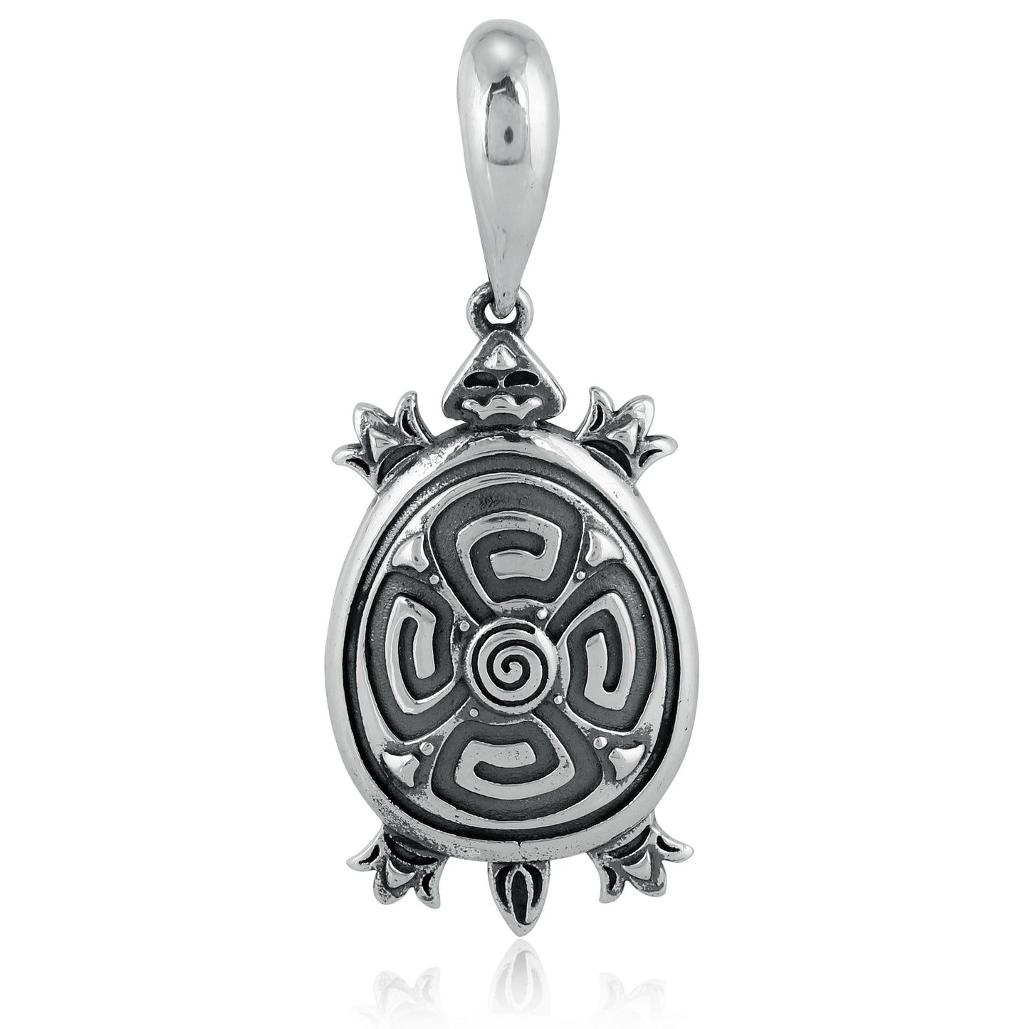 Southwestern Sterling Silver Earth Spirit Turtle Pendant Enhancer