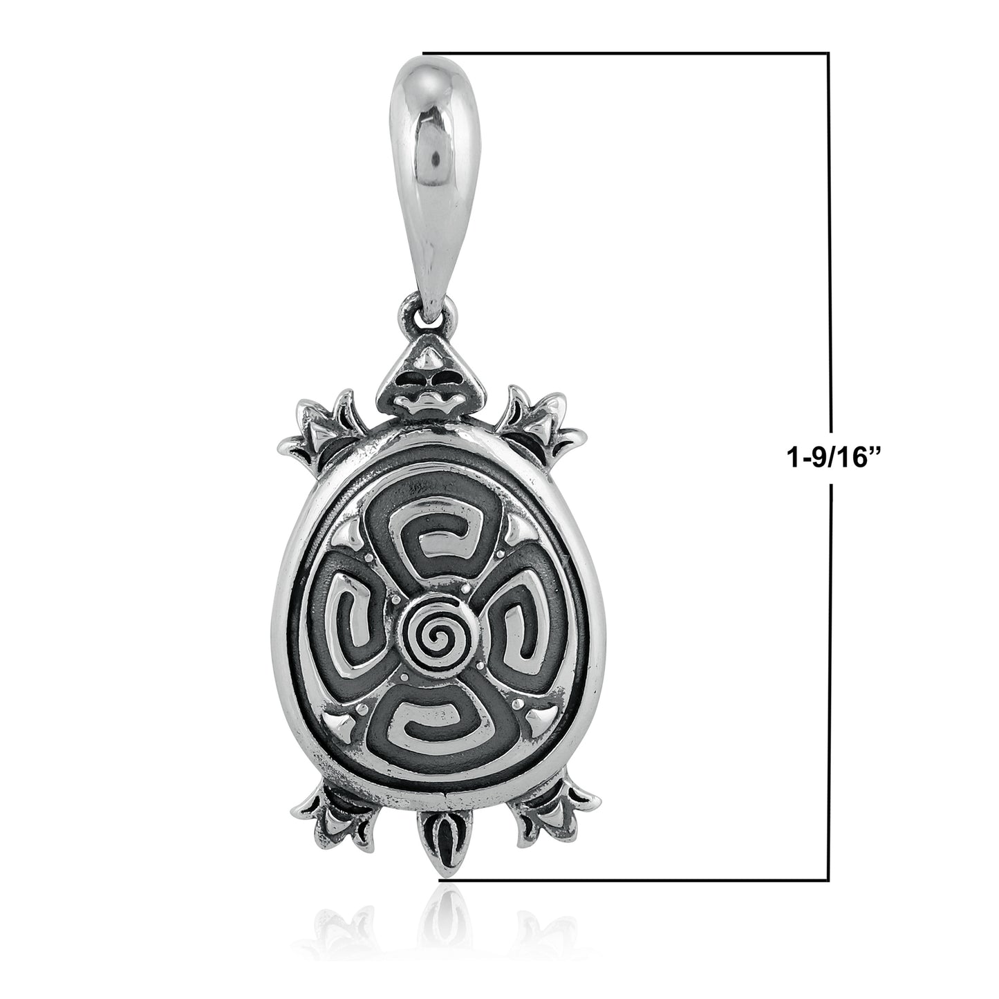 Sterling Silver Earth Spirit Turtle Pendant Enhancer