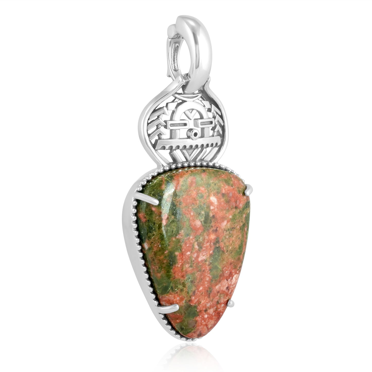 Sterling Silver Fritz Casuse Yeibichai Unakite Pendant Enhancer
