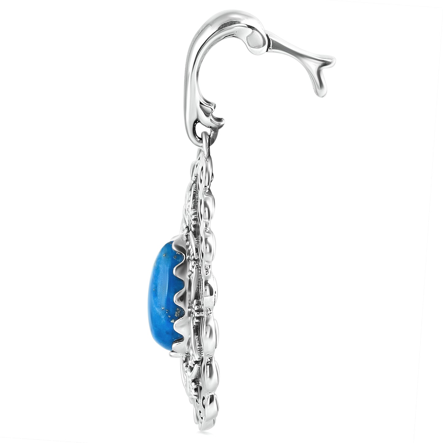 Sterling Silver Lapis Pear Pendant Enhancer