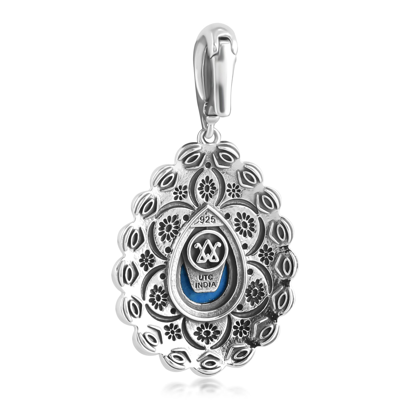 Sterling Silver Lapis Pear Pendant Enhancer