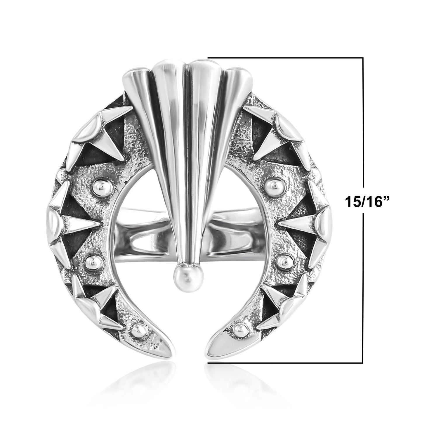 Sterling Silver Fritz Casuse Textured Naja Ring, Sizes 5 to 11