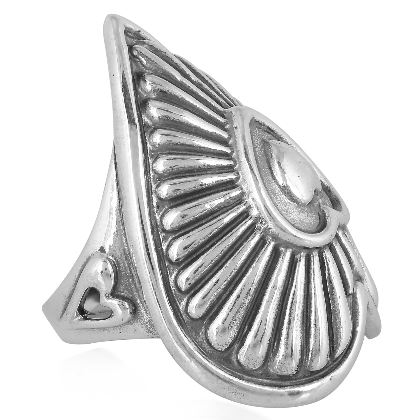 Sterling Silver Bold Heart Ring, Sizes 5 to 10