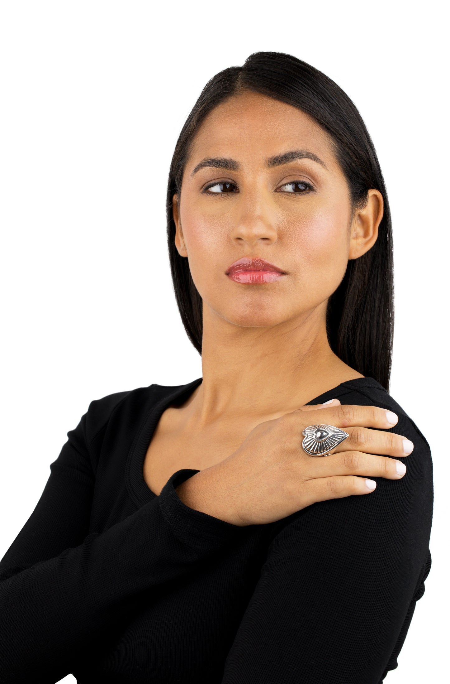 Sterling Silver Bold Heart Ring, Sizes 5 to 10
