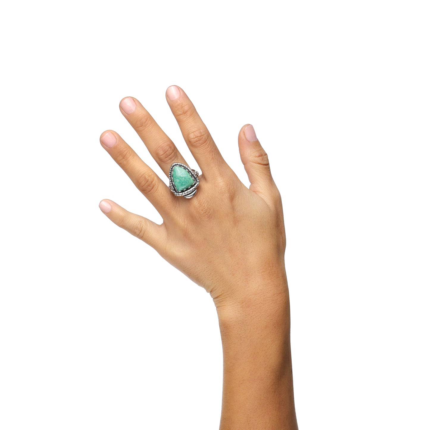 Sterling Silver Green Turquoise Arrowhead Ring Sizes 5 to 10
