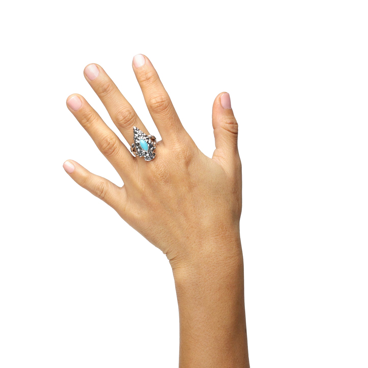 EXCLUSIVELY OURS! Sterling Silver Kingman Turquoise Fritz Casuse Arrowhead Ring Sizes 5 to 10