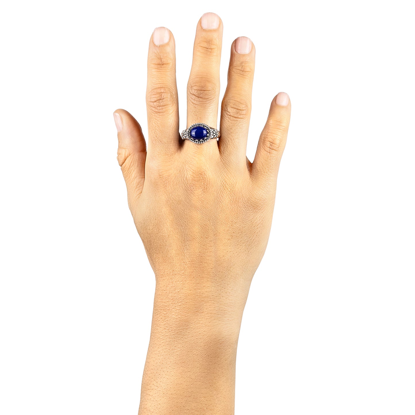 Sterling Silver Lapis East West Ring, Sizes 5 to 11