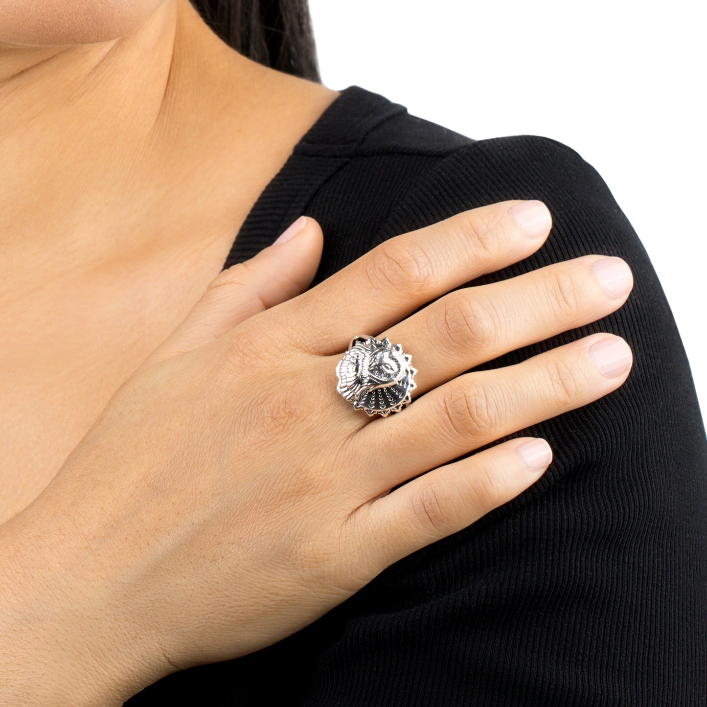 Sterling Silver Fritz Casuse Bold Owl Design Ring, Sizes 5 to 11