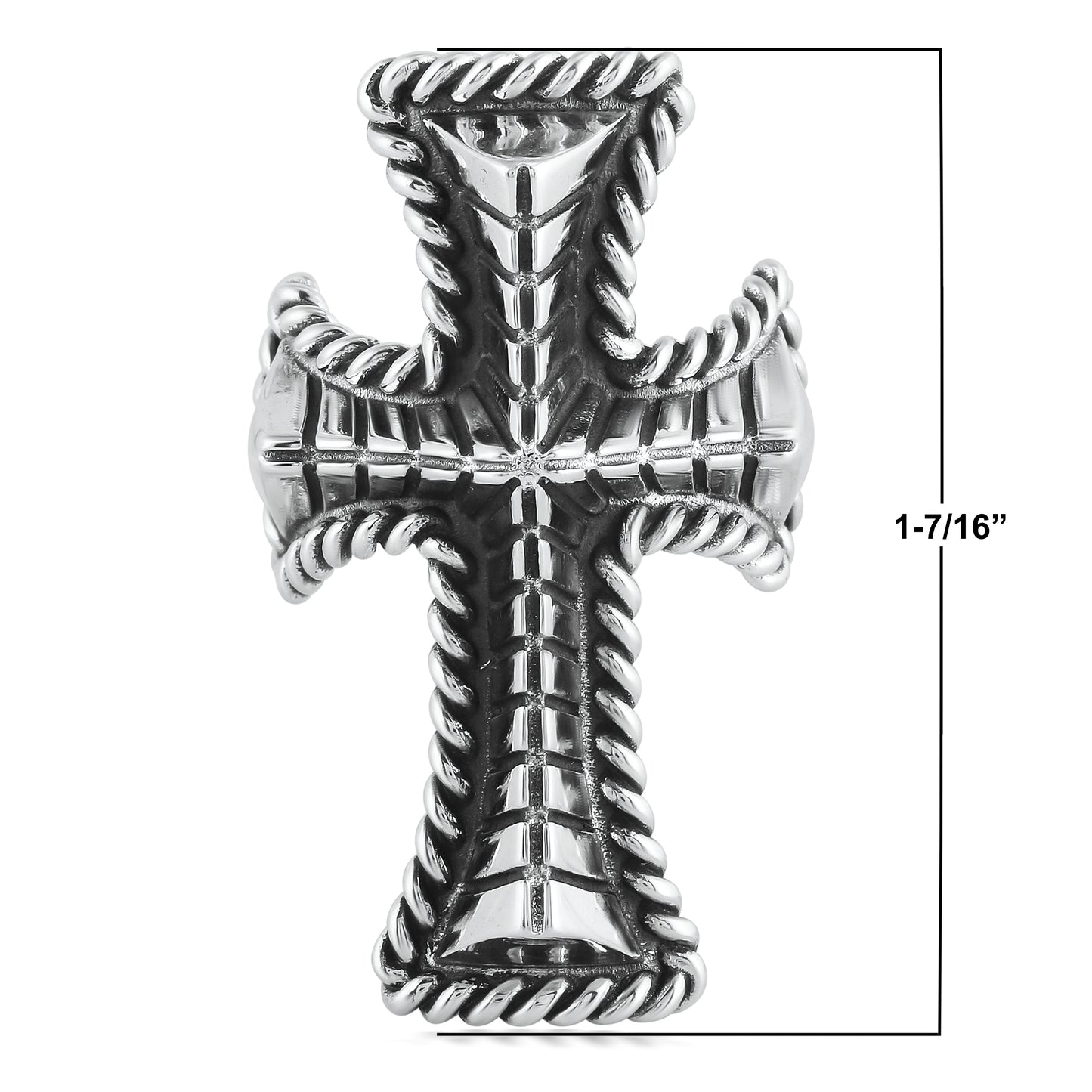 EXCLUSIVELY OURS! Sterling Silver Textured Cross Ring, Sizes 5 to 11
