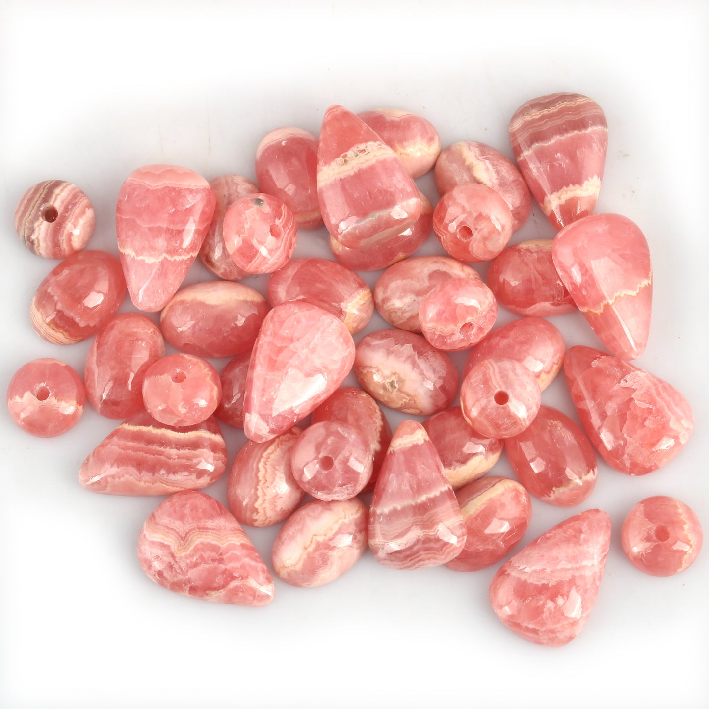 Sterling Silver and Graduated Rhodochrosite Gemstone Bead Necklace, 17 to 19 Inches