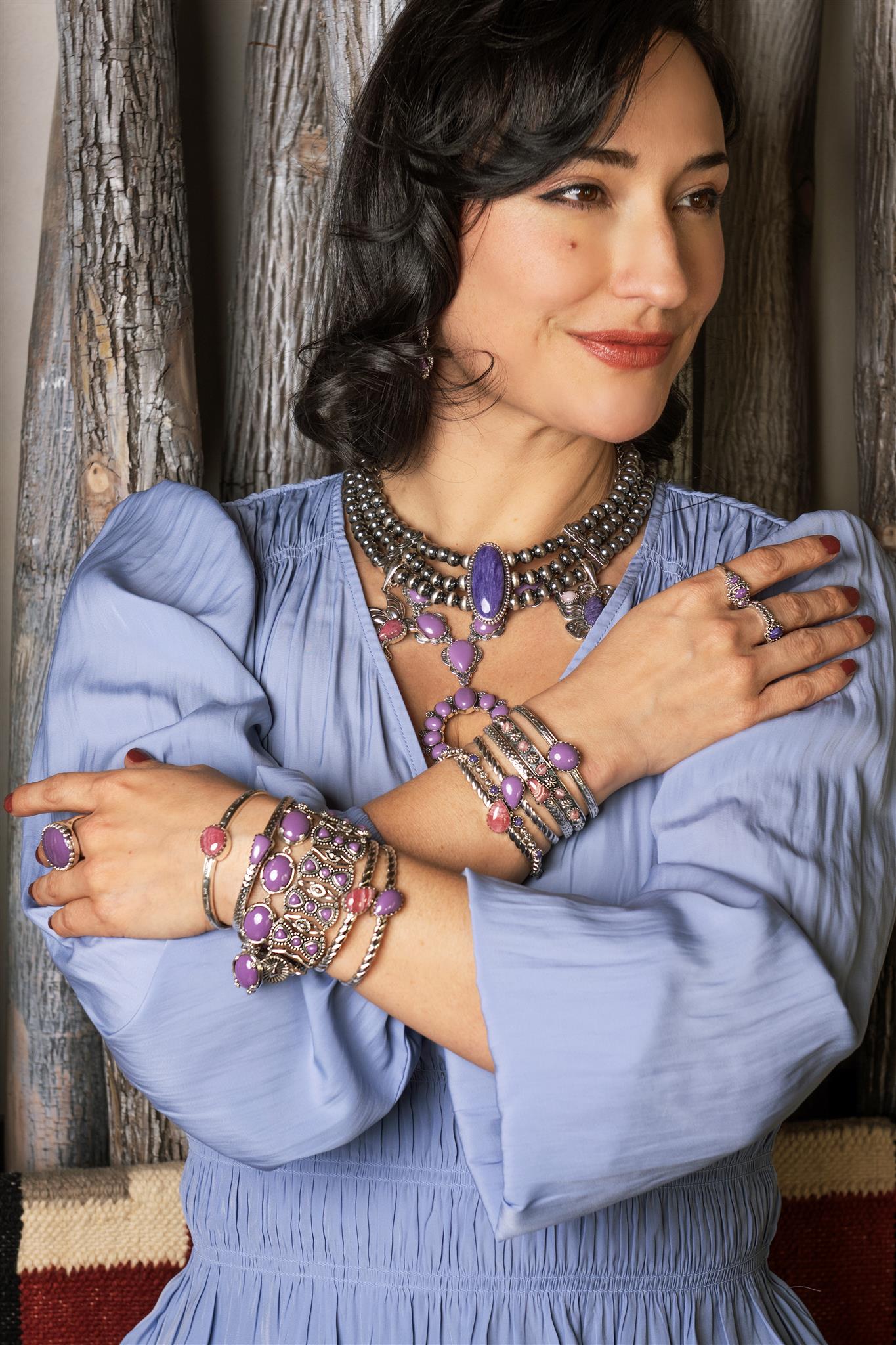 EXCLUSIVELY OURS! Sterling Silver Phosphosiderite V-Shaped Naja Necklace, 17 to 20 Inches