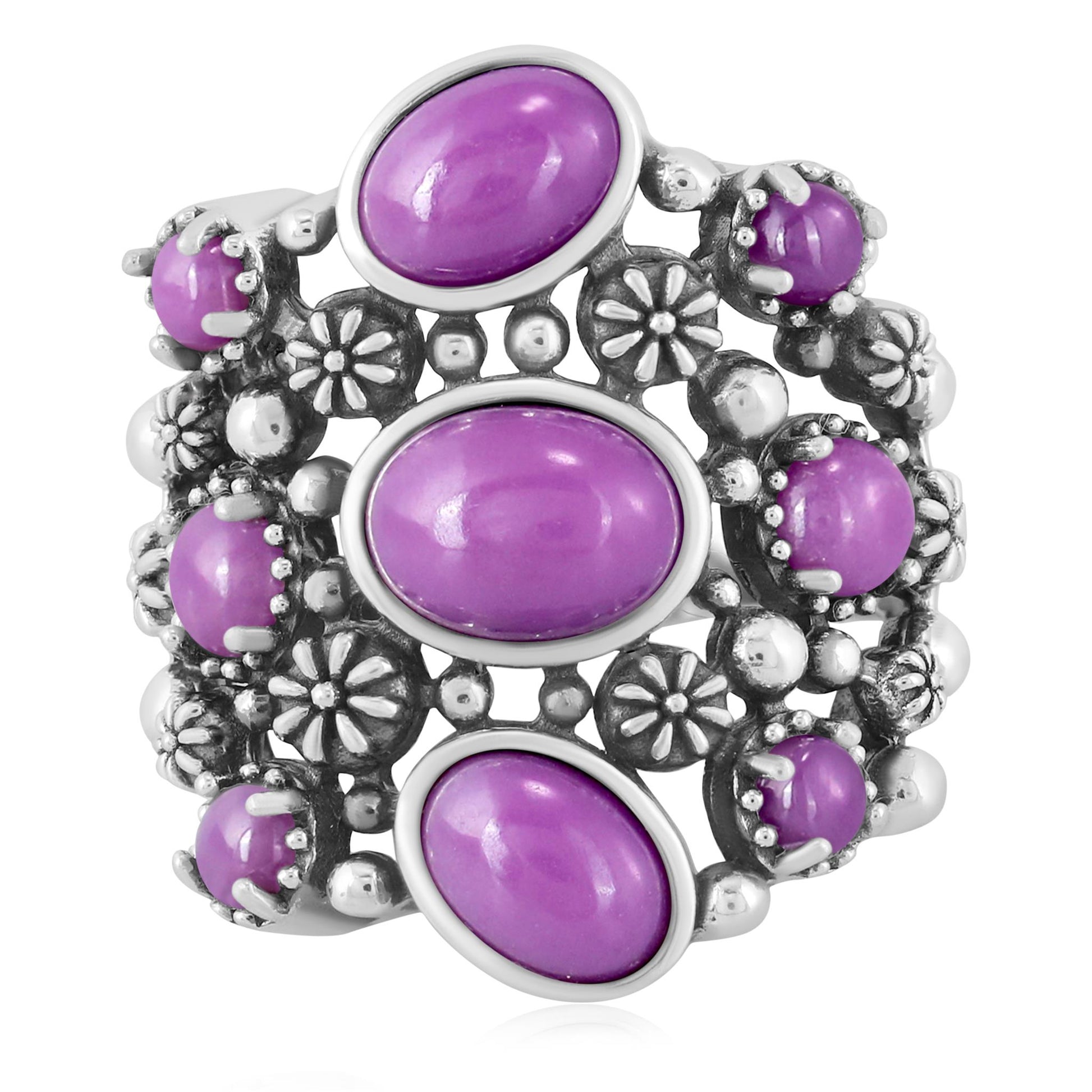 EXCLUSIVELY OURS! Sterling Silver Phosphosiderite 9-Stone Cluster Ring