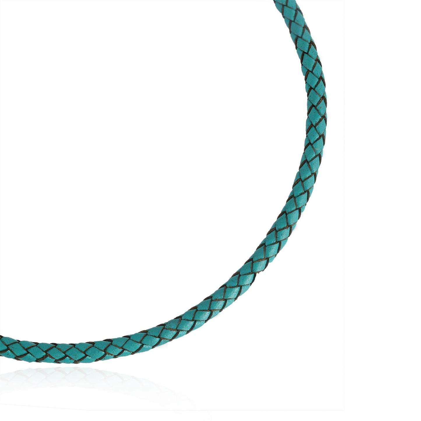 Sterling Silver Braided Turquoise Leather Toggle Necklace