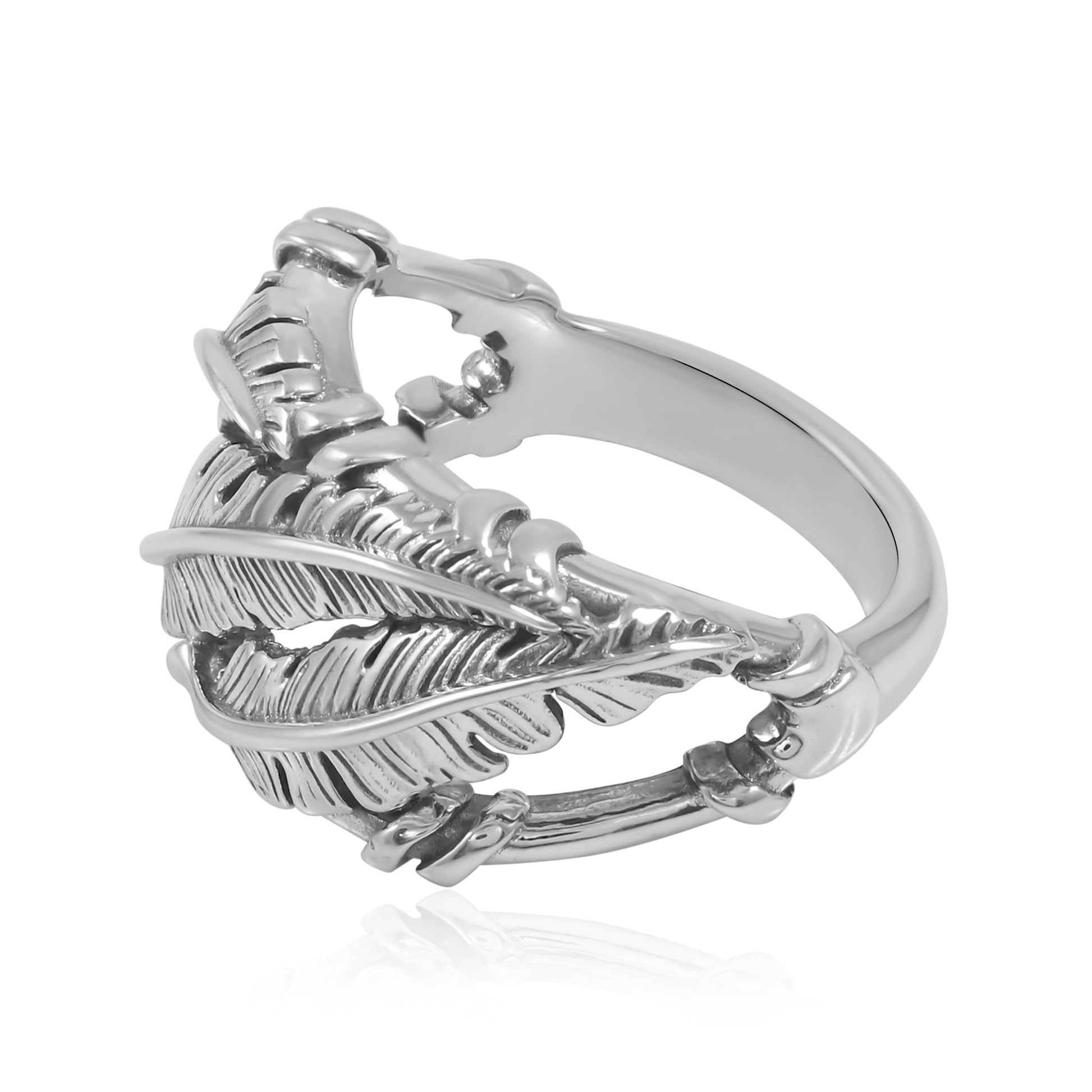 Sterling Silver 3-Feather Ring