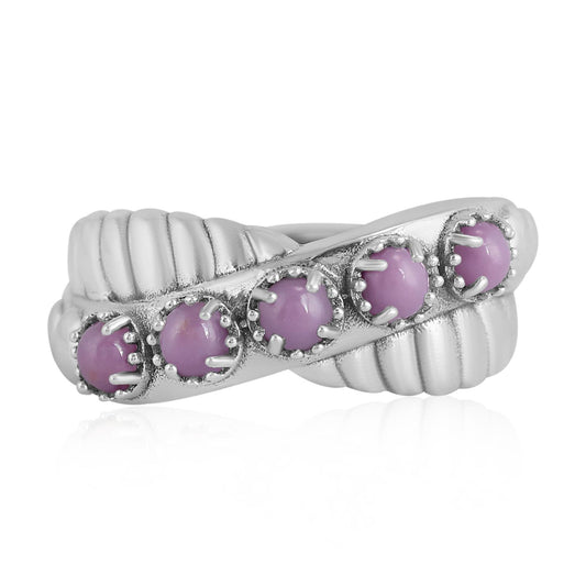 Sterling Silver Phosphosiderite Twist Band Ring
