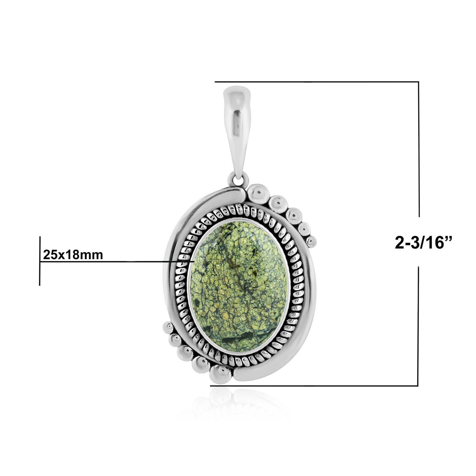 Sterling Silver Spiderweb Serpentine Bold Oval Pendant Enhancer