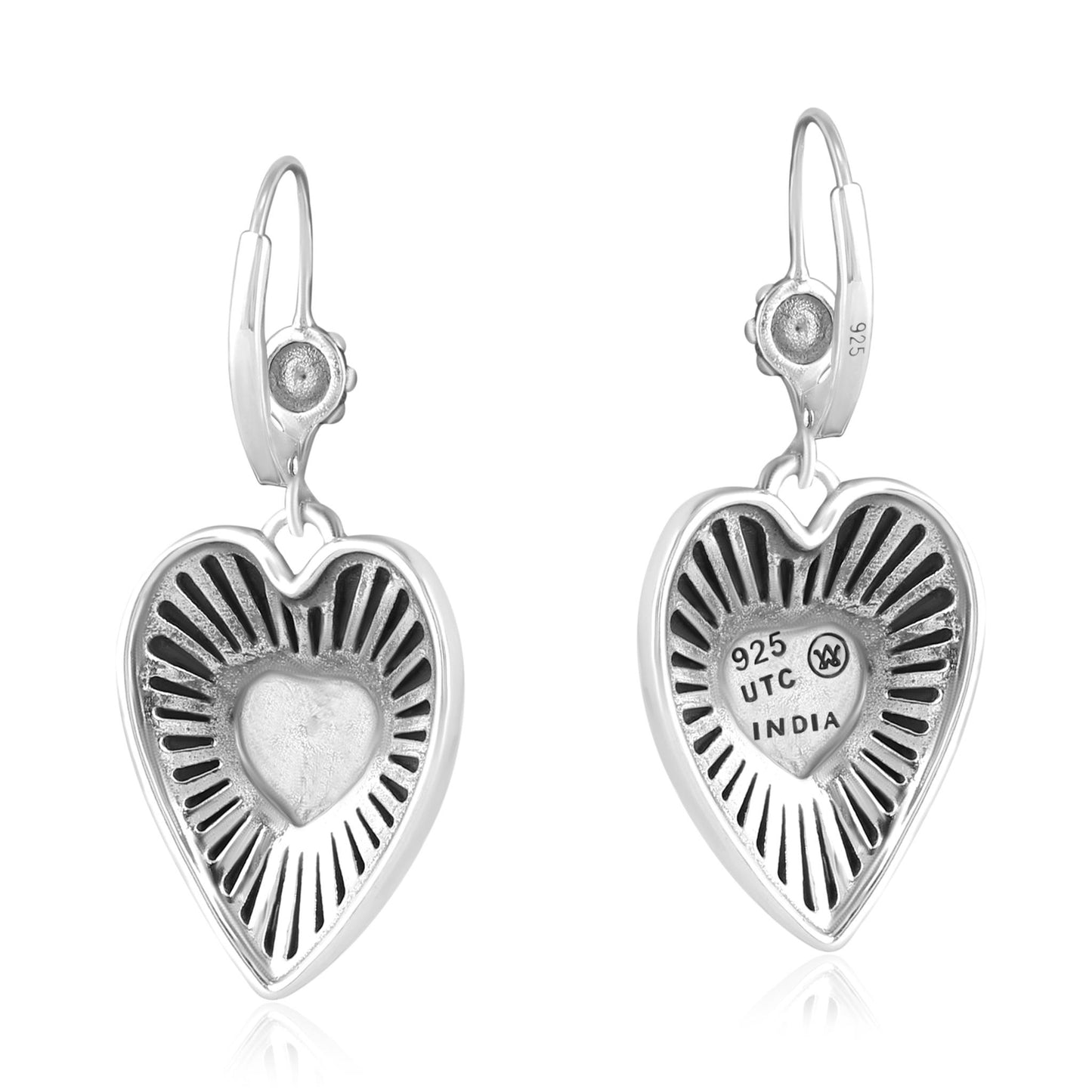 EXCLUSIVELY OURS! Sterling Silver Orange Spiny Oyster Bold Heart Earrings