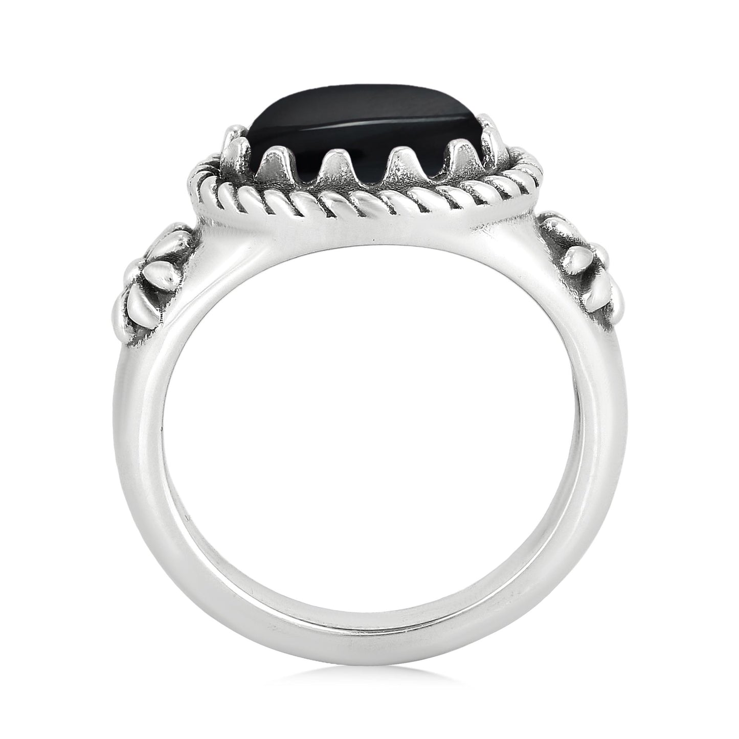 Sterling Silver Black Onyx East West Ring