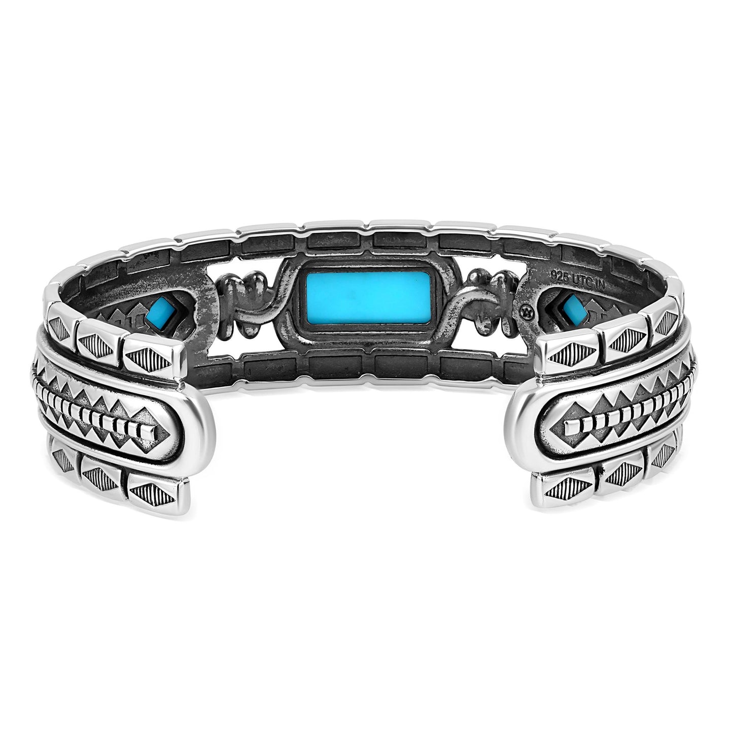 LIMITED EDITION! Sterling Silver Sleeping Beauty Turquoise Textured Layered Cuff Bracelet