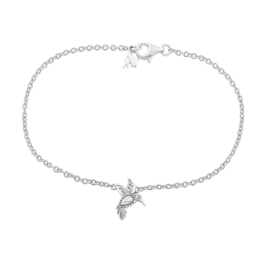 Sterling Silver Hummingbird Anklet