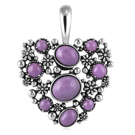 EXCLUSIVELY OURS! Sterling Silver Phosphosiderite Heart Cluster Pendant Enhancer