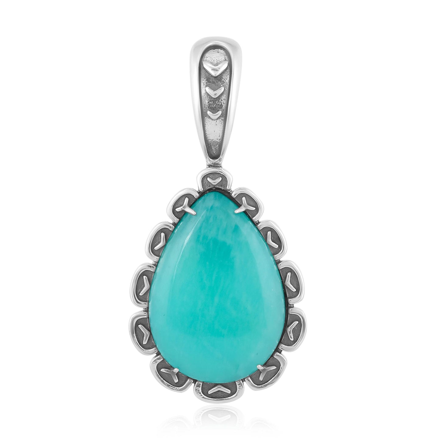Sterling Silver Amazonite Teardrop Pendant Enhancer