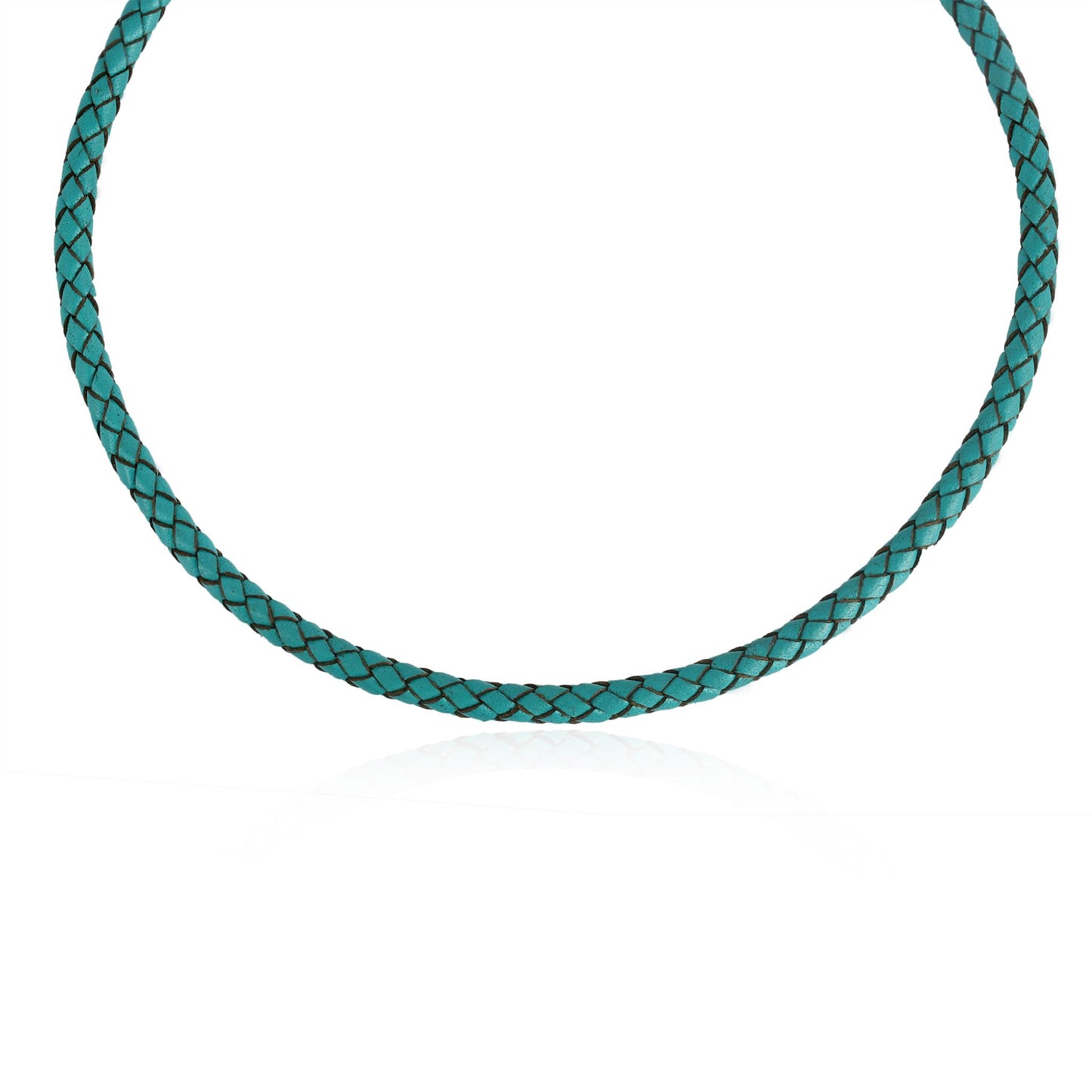 Sterling Silver Braided Turquoise Leather Toggle Necklace