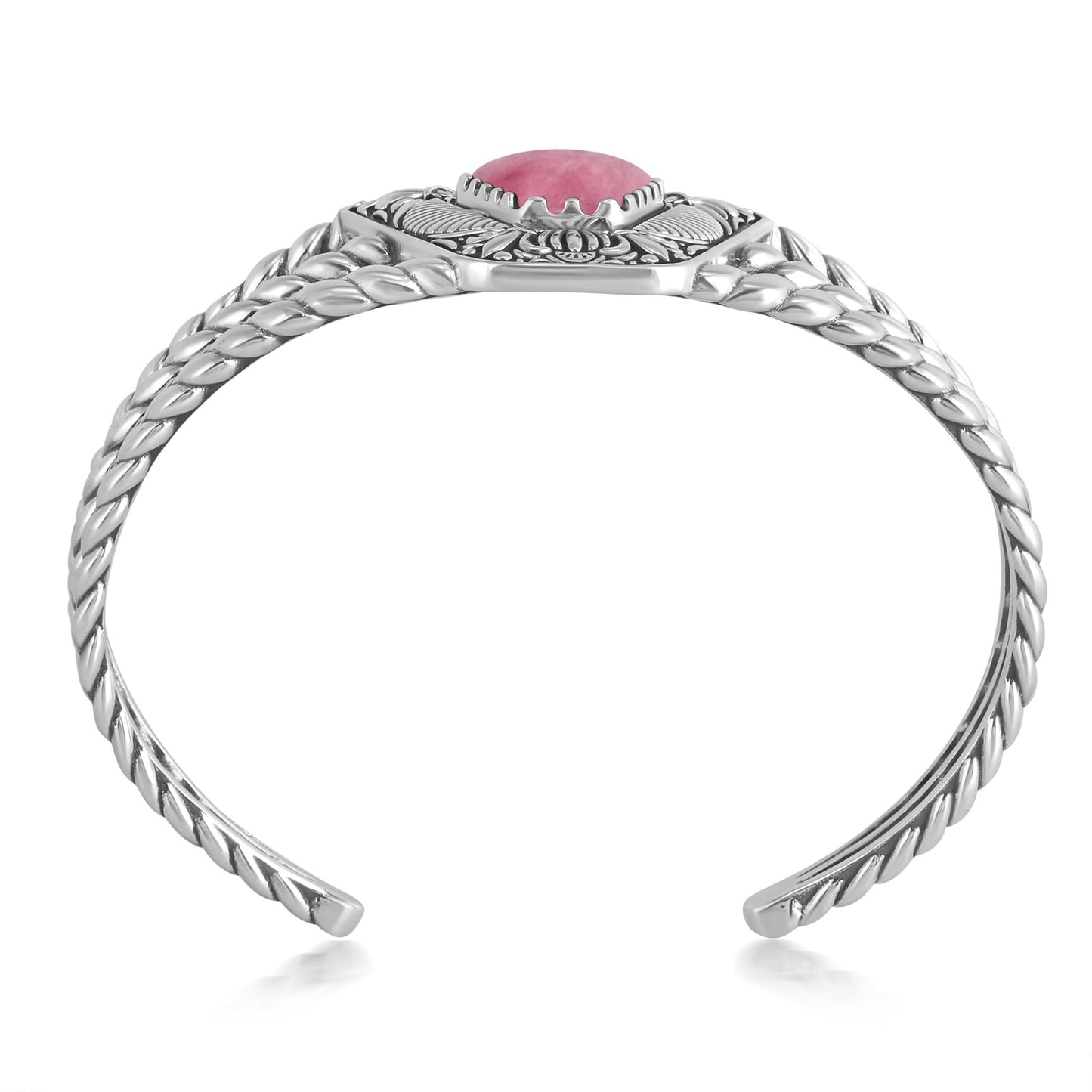 Sterling Silver Rhodonite Trapezoid Cuff Bracelet