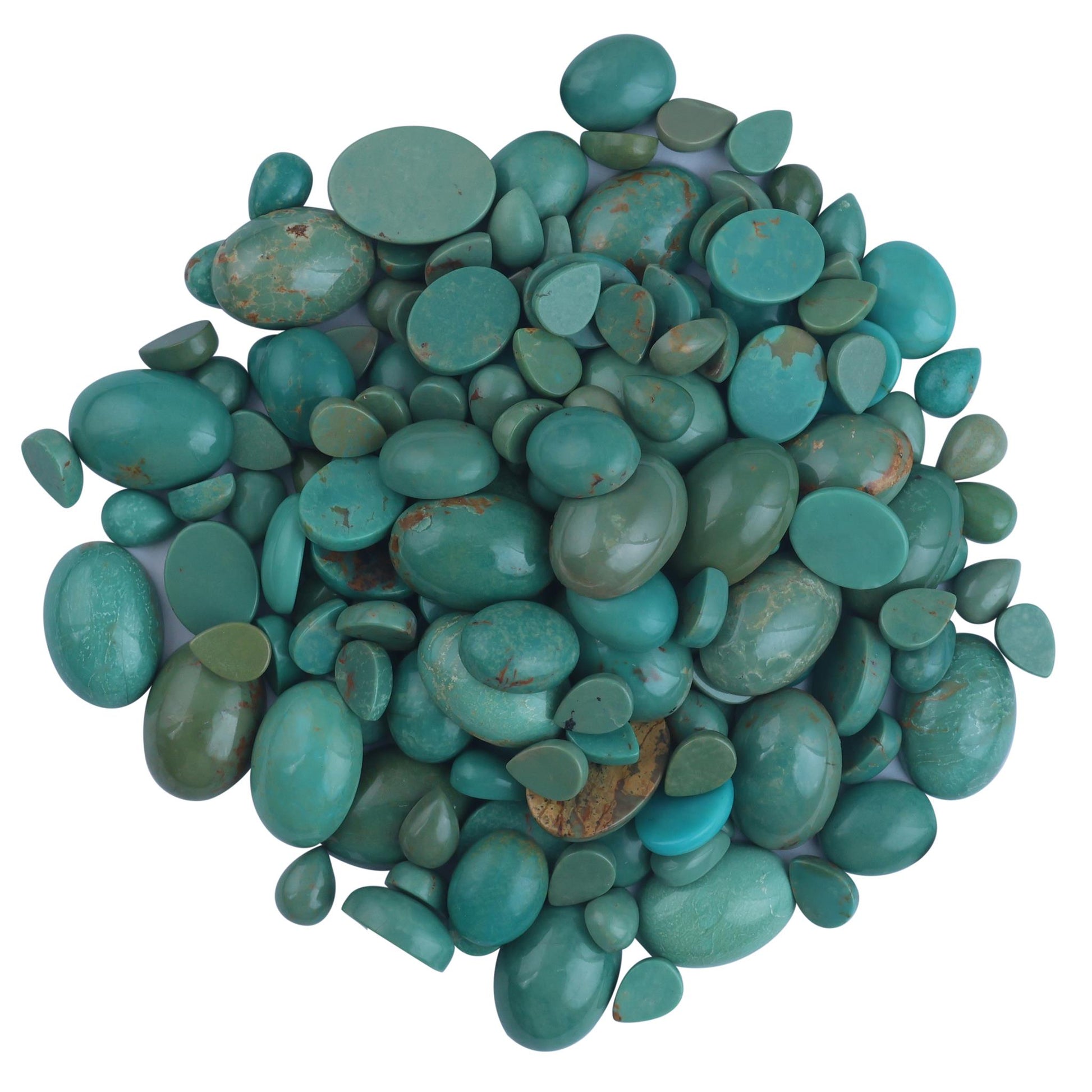 Sterling Silver Green Turquoise Bead Squash Blossom Necklace