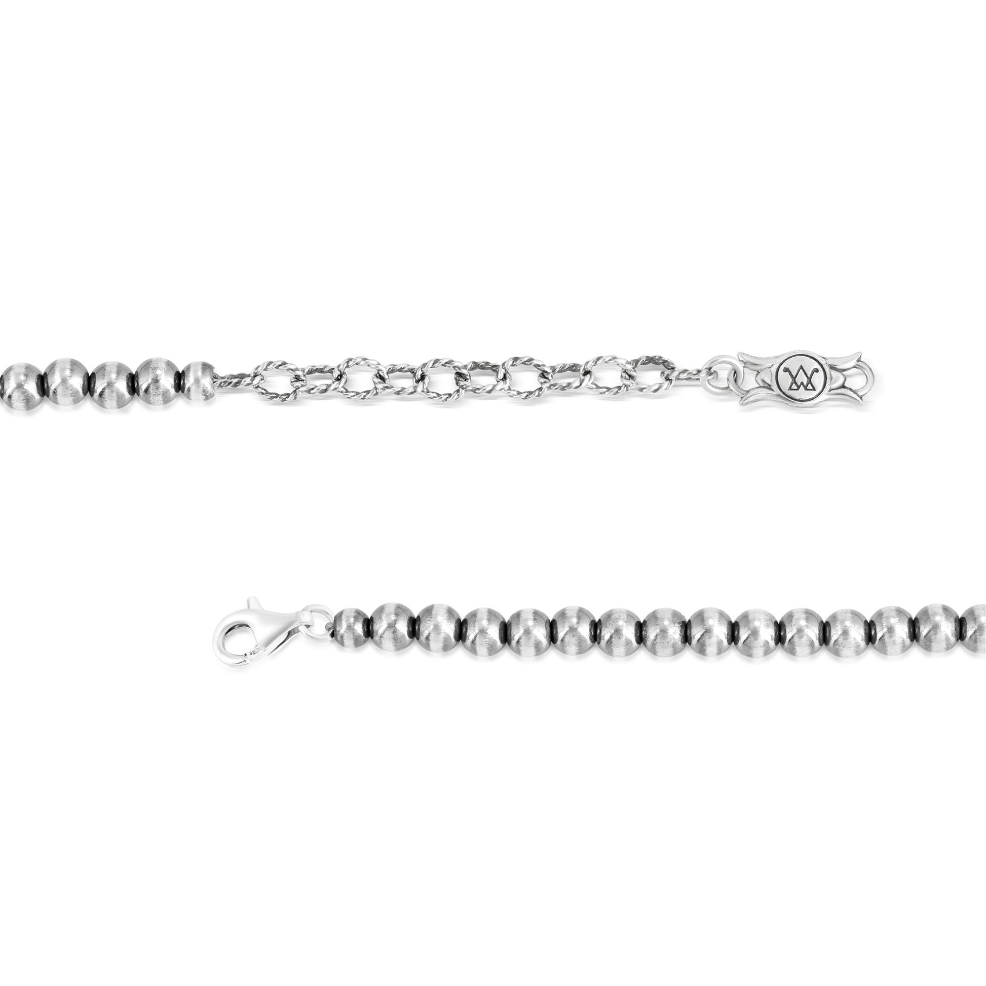 Sterling Silver Green Turquoise Bead Squash Blossom Necklace