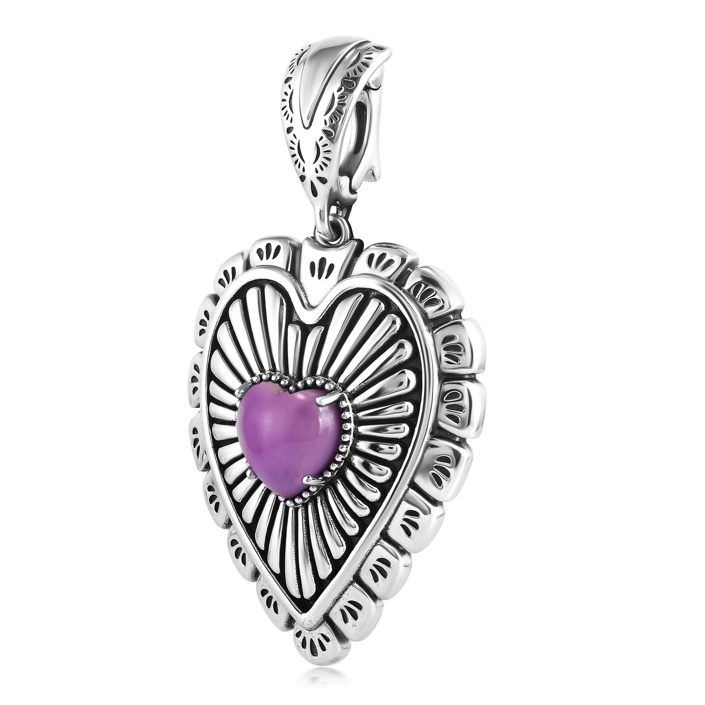 EXCLUSIVELY OURS! Sterling Silver Phosphosiderite Bold Heart Pendant Enhancer