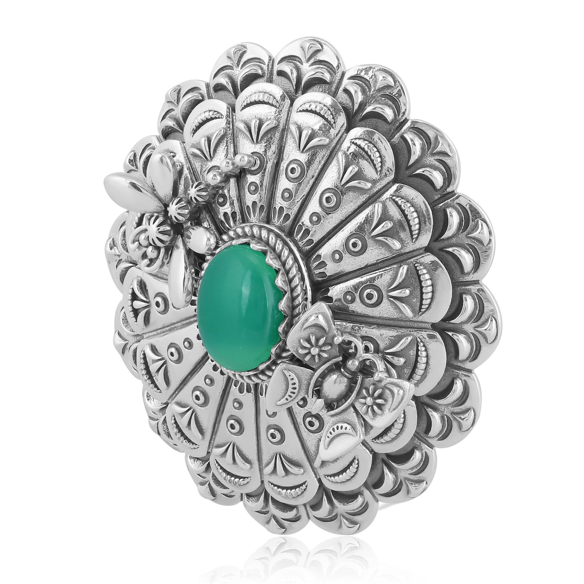 Sterling Silver Chrysoprase Butterfly and Dragonfly Pendant Enhancer