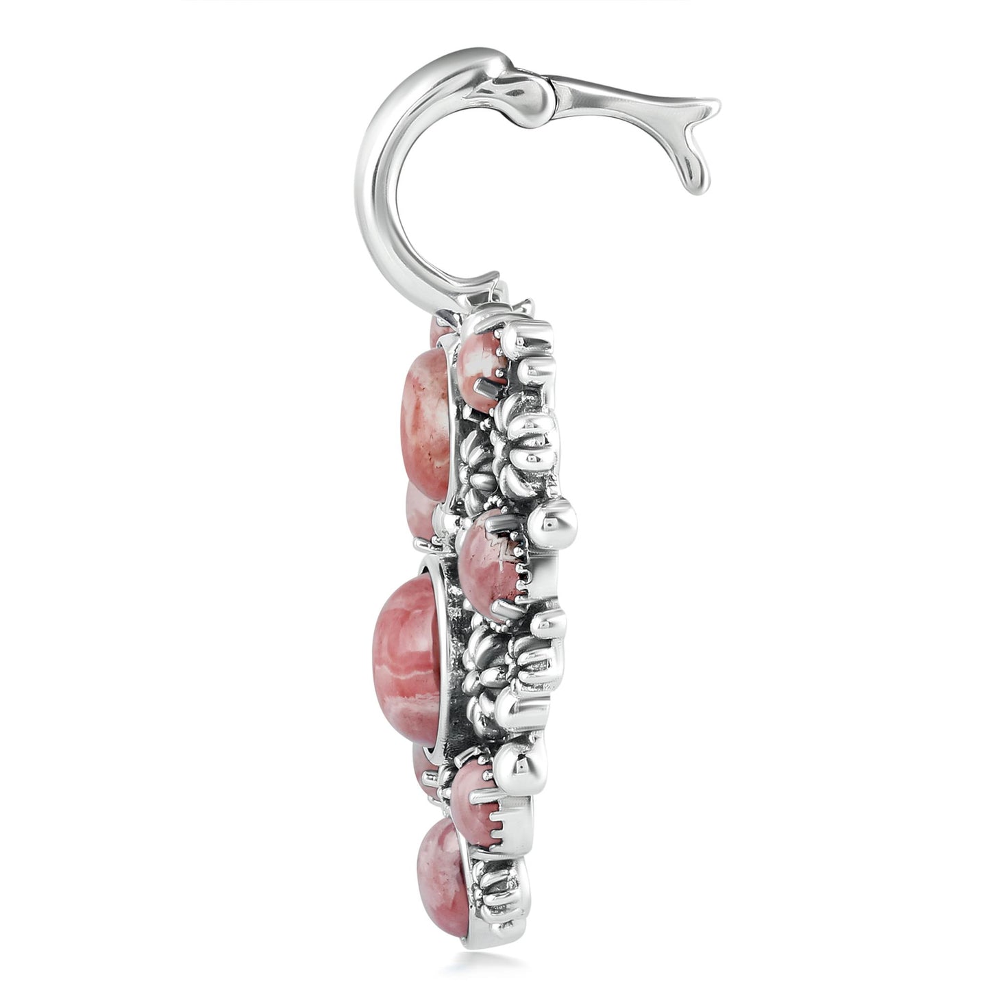 EXCLUSIVELY OURS! Sterling Silver Rhodochrosite Heart Cluster Pendant Enhancer