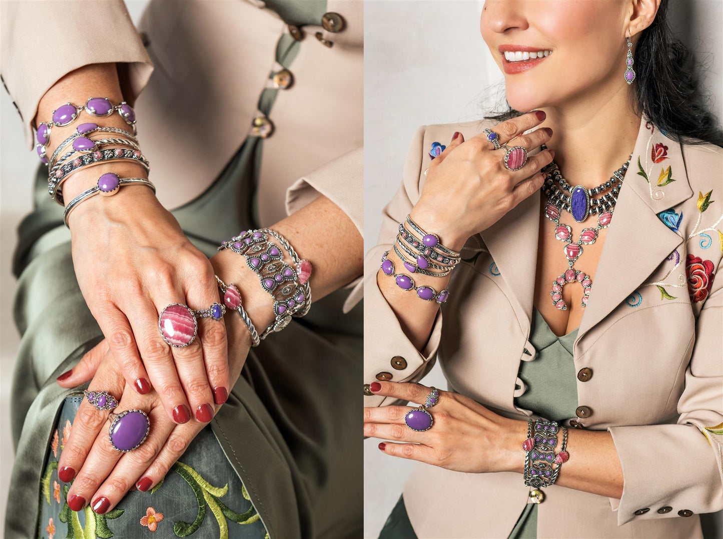 EXCLUSIVELY OURS! Sterling Silver Phosphosiderite Oval Cabochon Toggle Bracelet, Sizes Small to Large