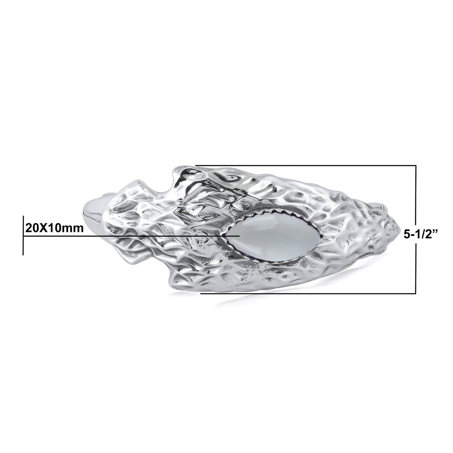 EXCLUSIVELY OURS! Sterling Silver White Agate Fritz Casuse Arrowhead Cuff Bracelet, Size Small