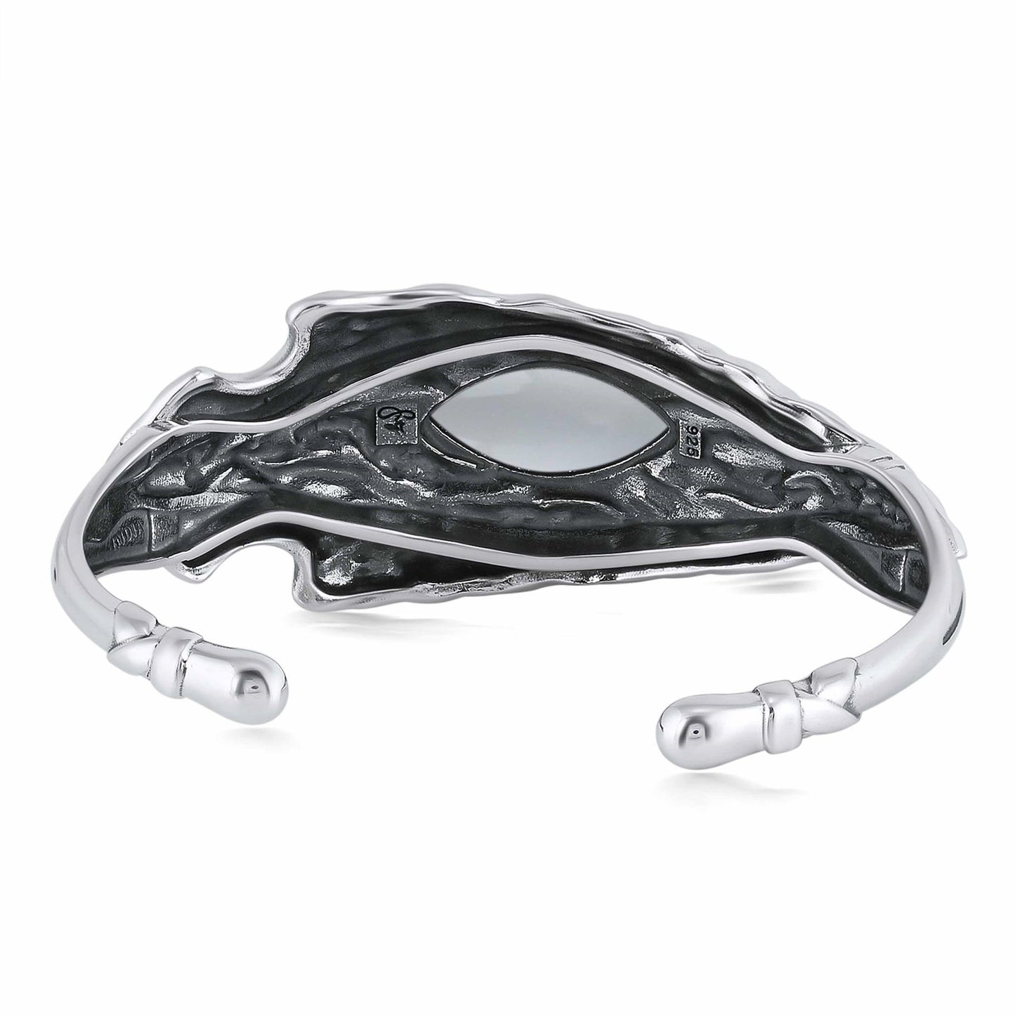 EXCLUSIVELY OURS! Sterling Silver White Agate Fritz Casuse Arrowhead Cuff Bracelet, Size Small