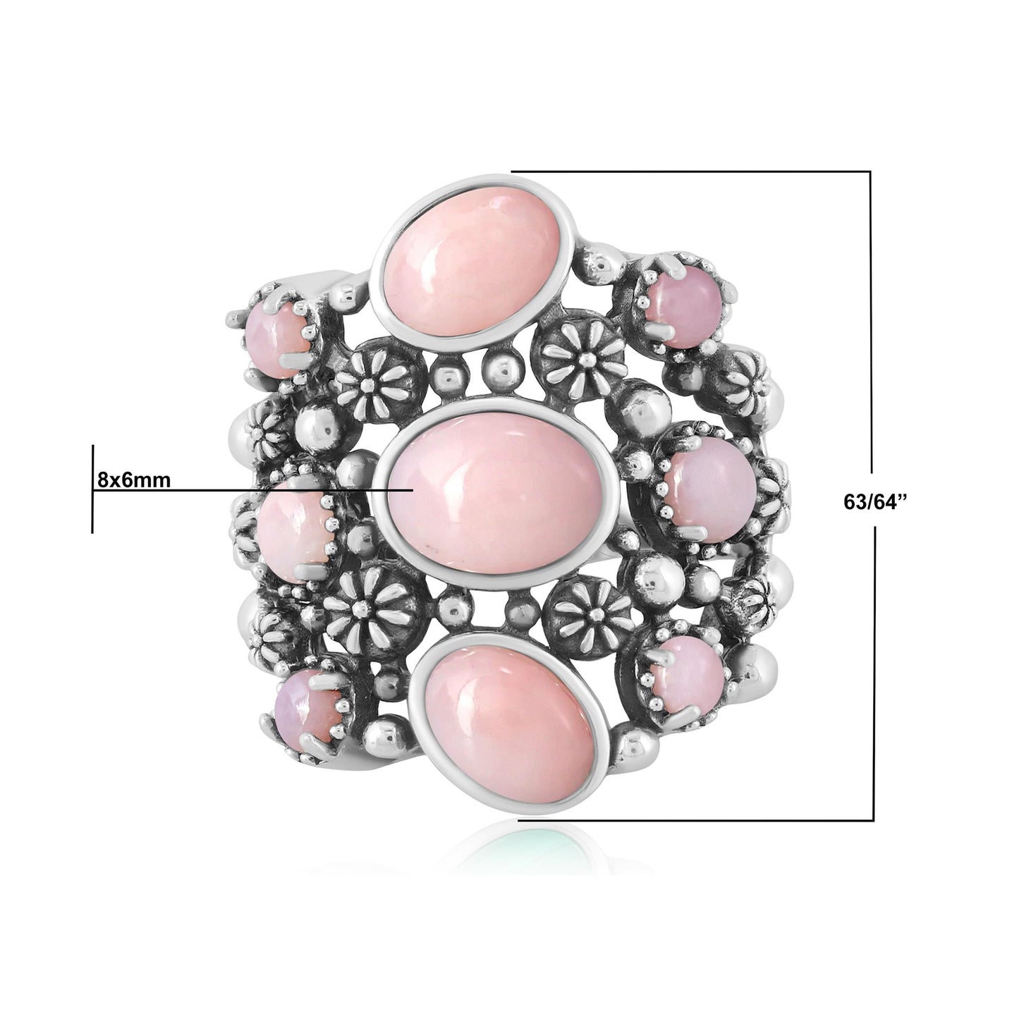 EXCLUSIVELY OURS! Sterling Silver Pink Opal 9-Stone Cluster Ring
