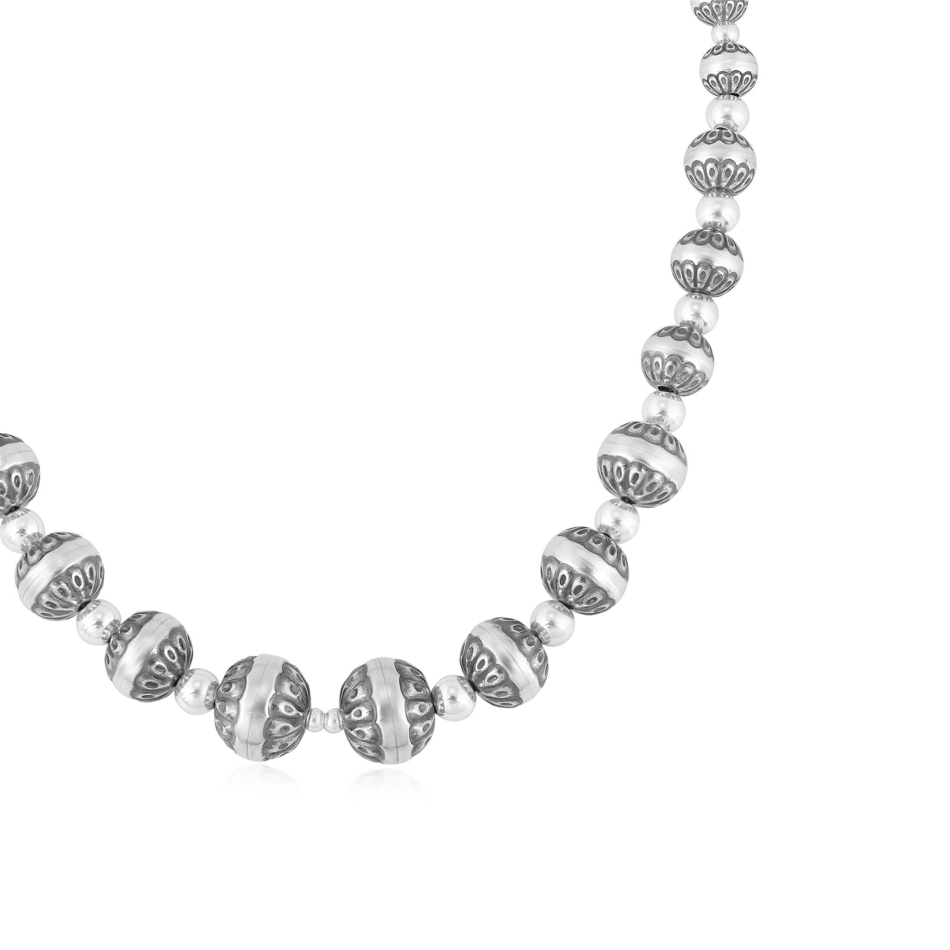 Sterling Silver Bold Native Pearl Necklace