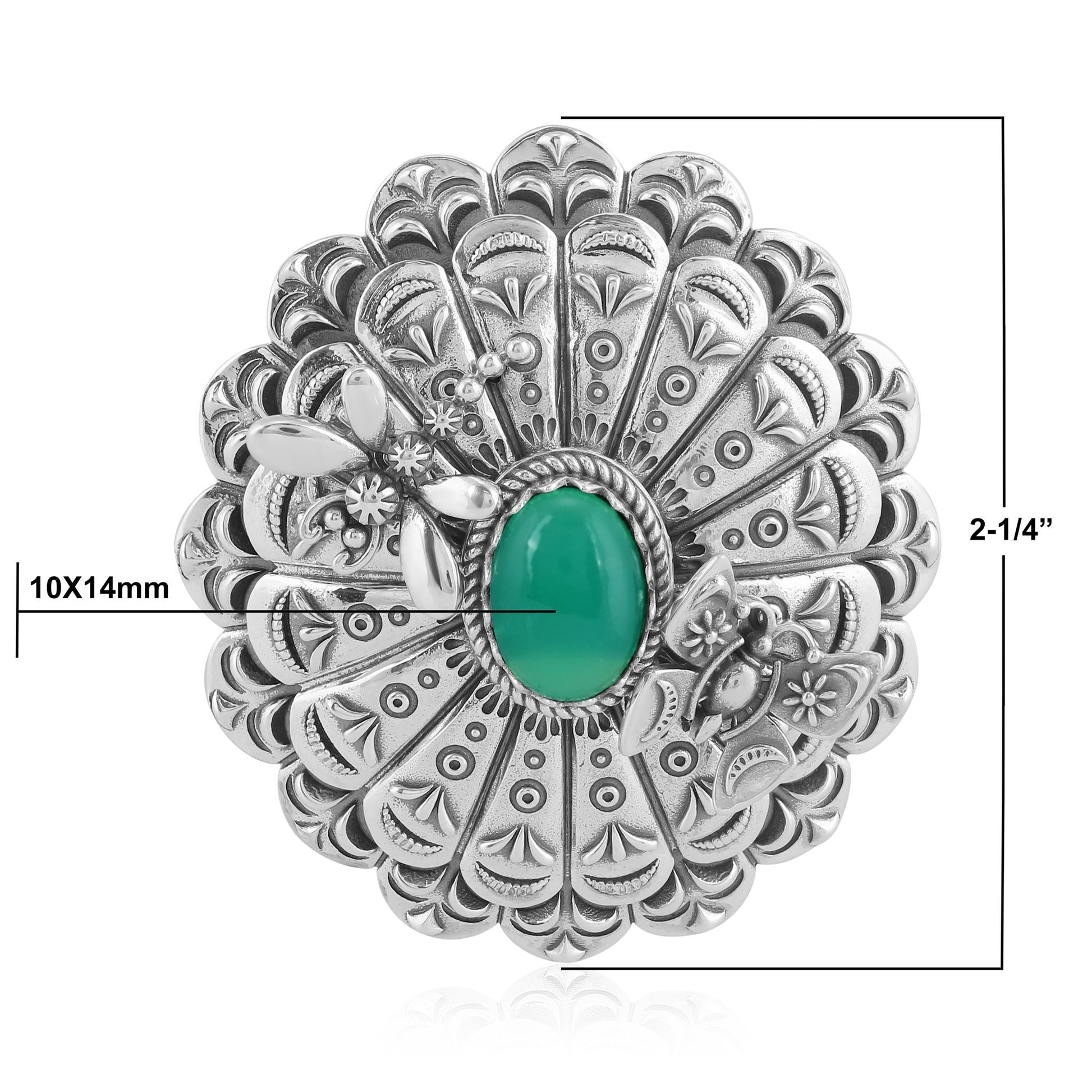 Sterling Silver Chrysoprase Butterfly and Dragonfly Pendant Enhancer