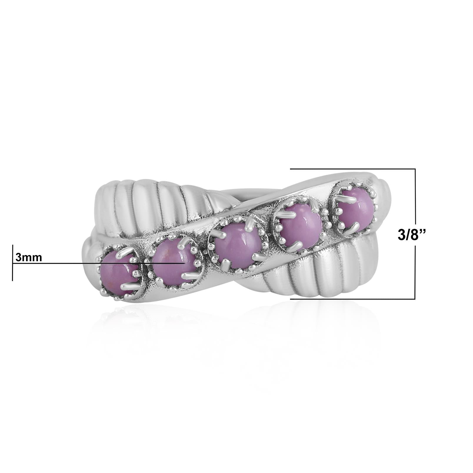 Sterling Silver Phosphosiderite Twist Band Ring