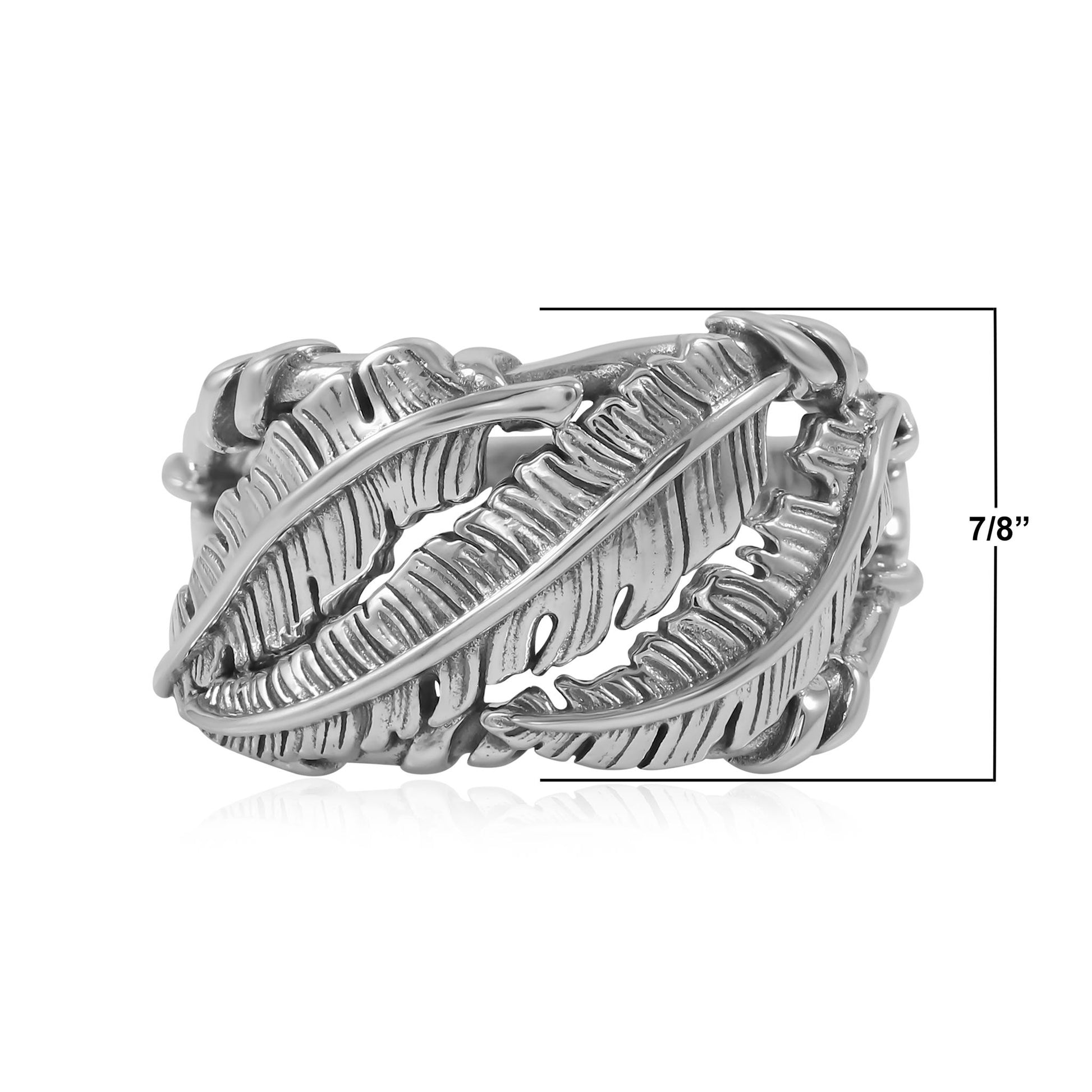Sterling Silver 3-Feather Ring