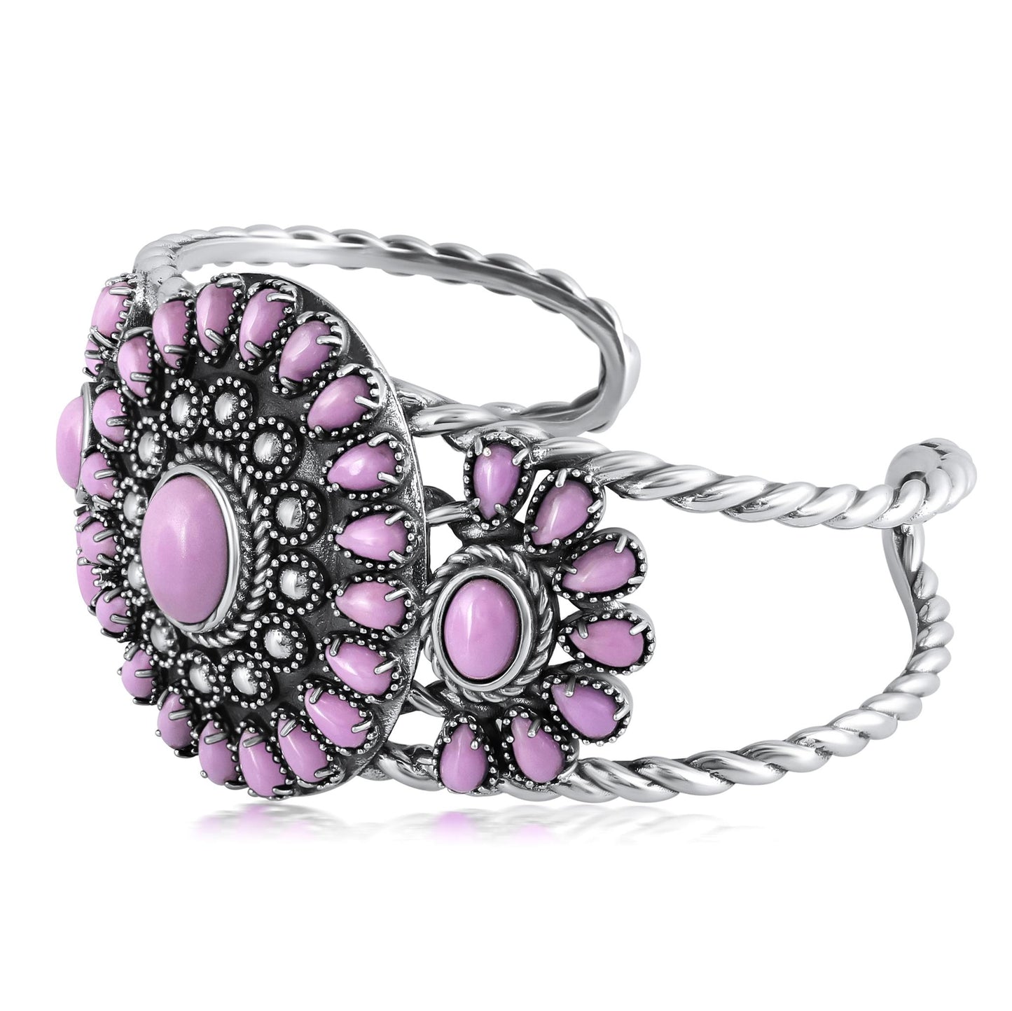 EXCLUSIVELY OURS! Sterling Silver Phosphosiderite Bold Pear and Oval Cut Cuff Bracelet