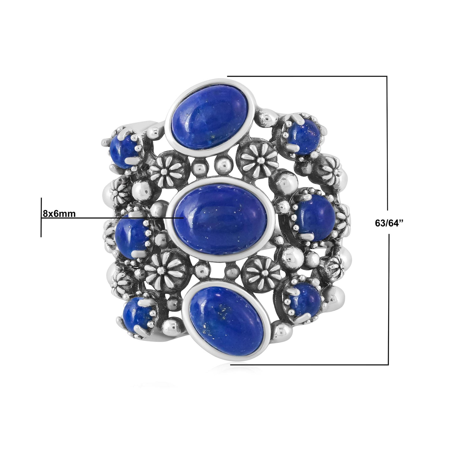EXCLUSIVELY OURS! Sterling Silver Lapis 9-Stone Cluster Ring